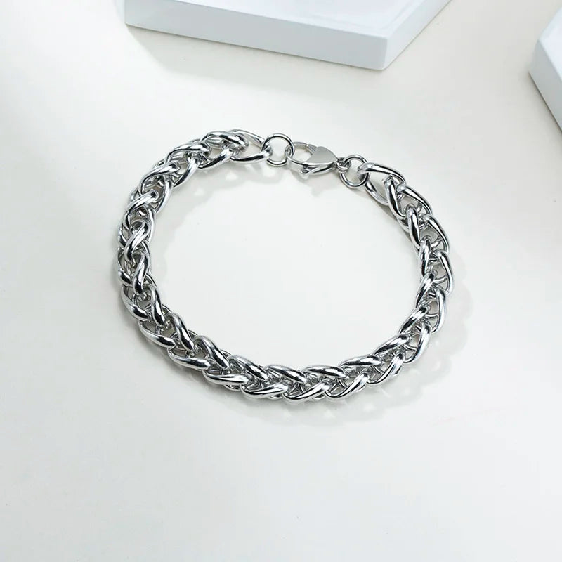 STEEL WHEAT CHAIN BRACELET