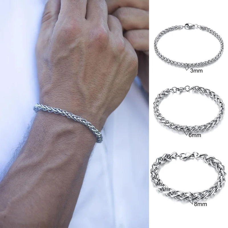 STEEL WHEAT CHAIN BRACELET