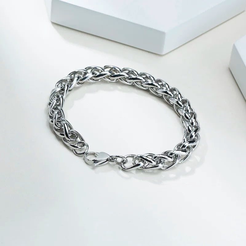 STEEL WHEAT CHAIN BRACELET